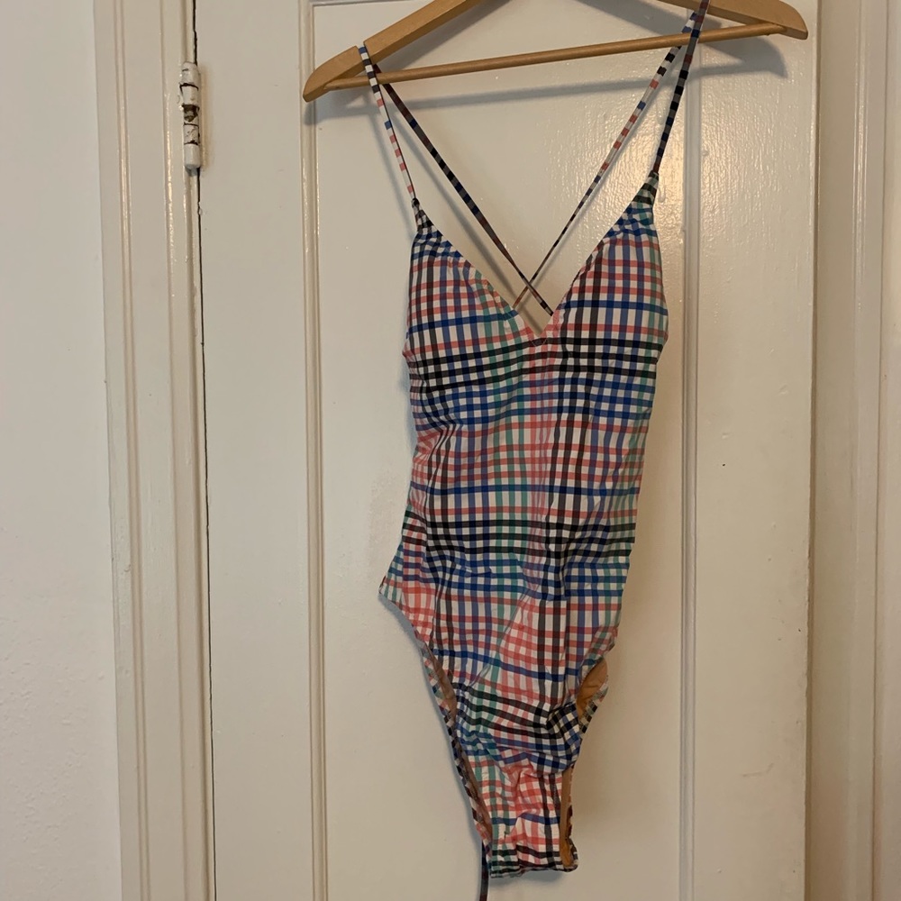 J. Crew gingham one piece swimsuit